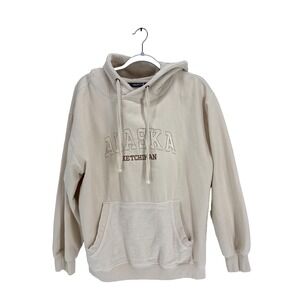 Alaska Ketchikan Hoodie Pullover XL Beige Sweatshirt Basix of America